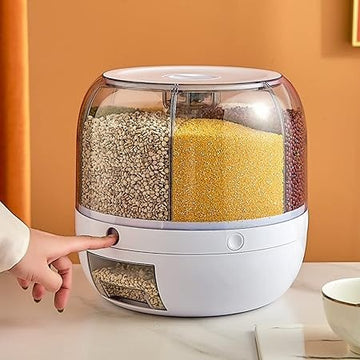 Rotatable 360 Degree Rice Dispenser Sealed Dry Grain Bucket Dispenser