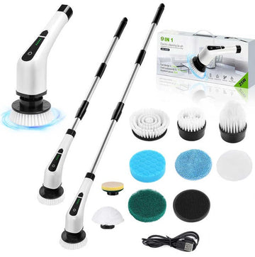 Electric Bathroom Cleaning Brush 9-in-1 Wireless Household Rotation Cleaning Brush for Bathroom Kitchen