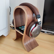 Solid wood headphone holder