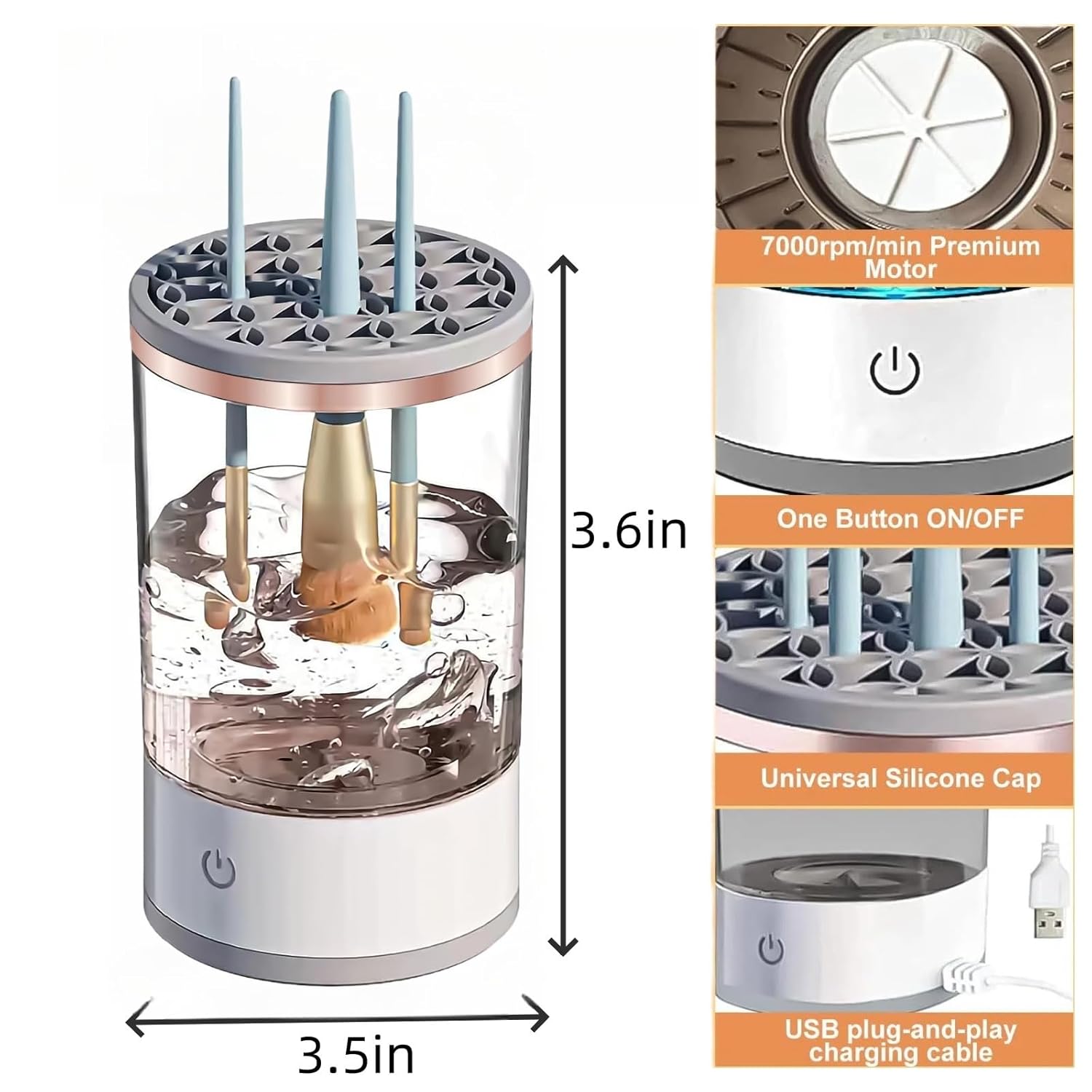USB Electric Makeup Brush Cleaner Portable 3 In 1 Makeup Brushes Drying