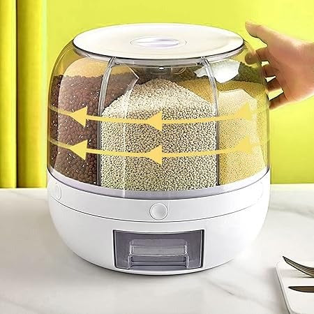 Rotatable 360 Degree Rice Dispenser Sealed Dry Grain Bucket Dispenser