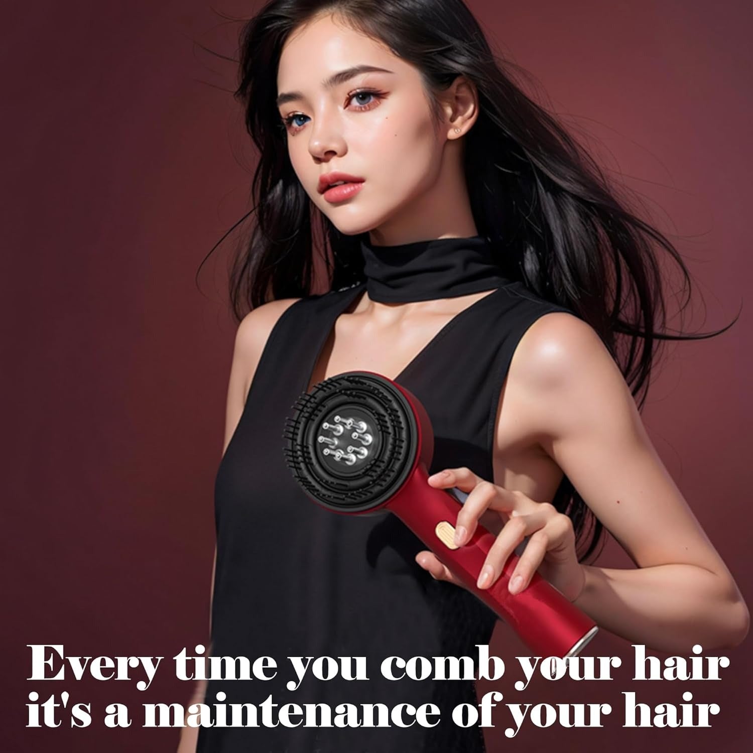 Electric Vibration Massage Comb Red Light Scalp Massager Hair Growth Comb