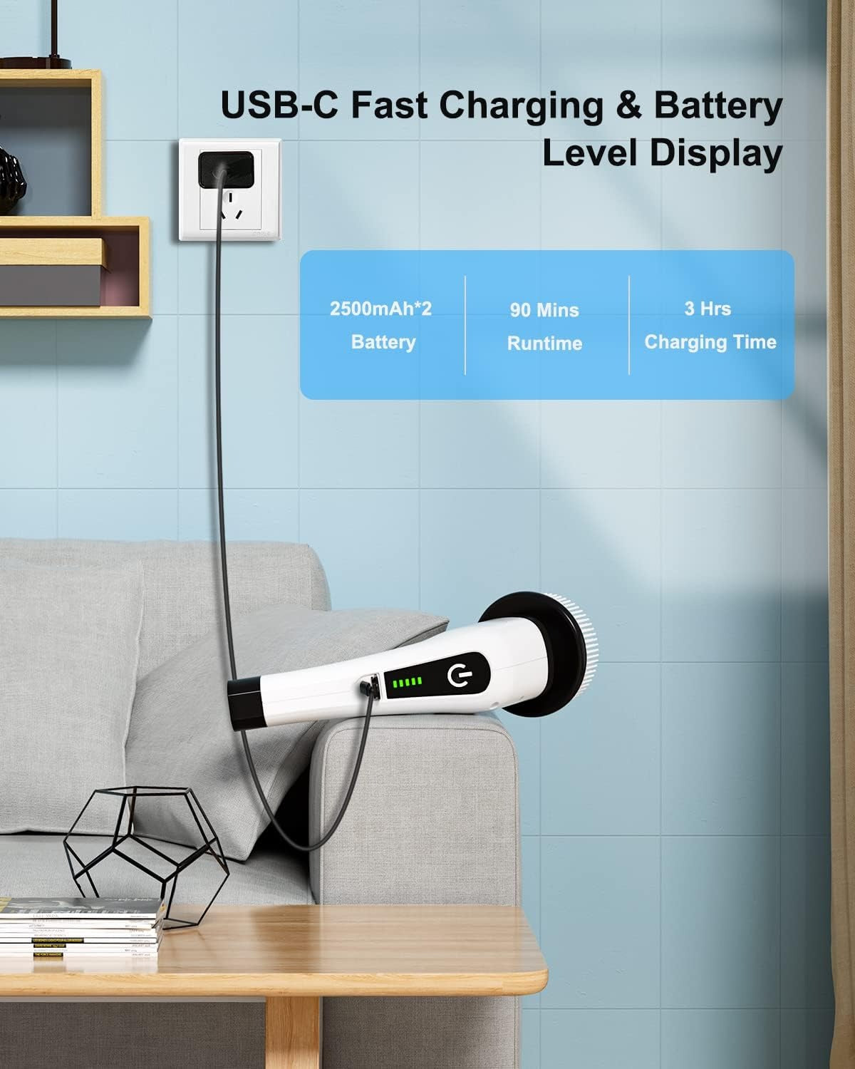 Electric Bathroom Cleaning Brush 9-in-1 Wireless Household Rotation Cleaning Brush for Bathroom Kitchen