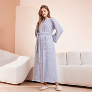 women's autumn and winter coral fleece thick warm long flannel nightgown men's bathrobe sleepwear