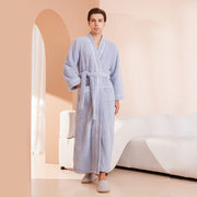 women's autumn and winter coral fleece thick warm long flannel nightgown men's bathrobe sleepwear