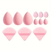 "12-Piece  Blender Set: Foundation Sponges for Liquid, Cream & Cosmetic Application - Beauty Tools for Women"