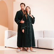 women's autumn and winter coral fleece thick warm long flannel nightgown men's bathrobe sleepwear