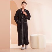 women's autumn and winter coral fleece thick warm long flannel nightgown men's bathrobe sleepwear