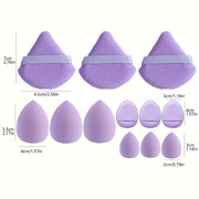 "12-Piece  Blender Set: Foundation Sponges for Liquid, Cream & Cosmetic Application - Beauty Tools for Women"