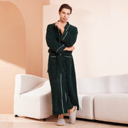 women's autumn and winter coral fleece thick warm long flannel nightgown men's bathrobe sleepwear