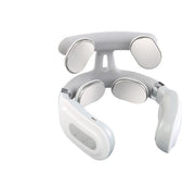 4-head Cervical Massager Strength Adjustment USB Charging Intelligent Voice Heating Neck Massager Neck Care White